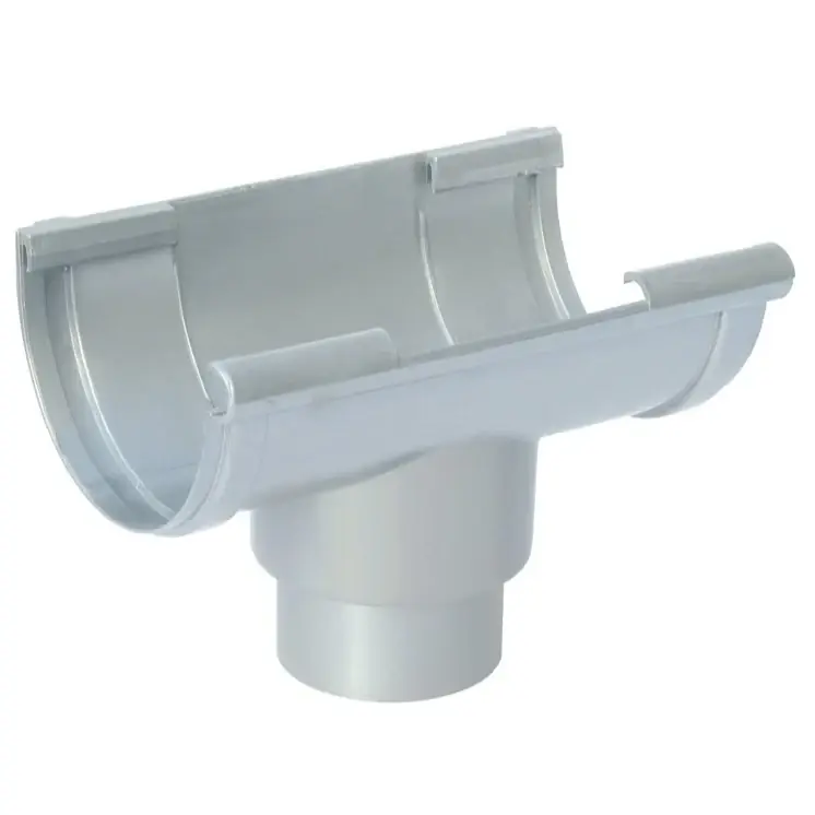 Giunto con scarico Bi-System per canale di gronda in PVC Cupraelite Steel effetto acciaio First Giunto con scarico Bi-System per canale di gronda in PVC Cupraelite Steel effetto acciaio First Echome Goedkoop