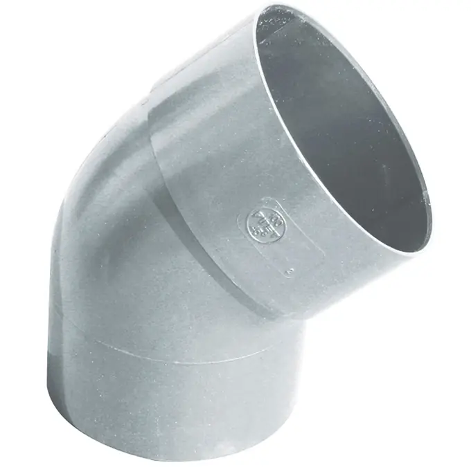 Curva 45° tubo pluviale per gronde in PVC Cupraelite Steel effetto acciaio First Curva 45° tubo pluviale per gronde in PVC Cupraelite Steel effetto acciaio First Echome Speciale Aanbieding