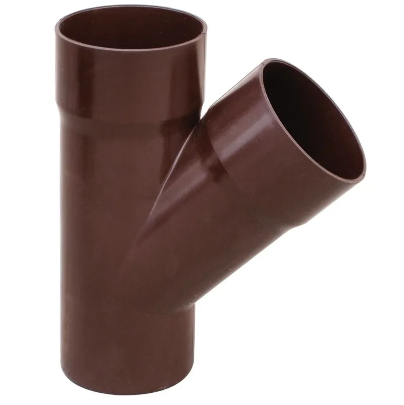 Braga semplice 45° tubo pluviale per gronde in PVC marrone First Braga semplice 45° tubo pluviale per gronde in PVC marrone First Echome Actieprijs