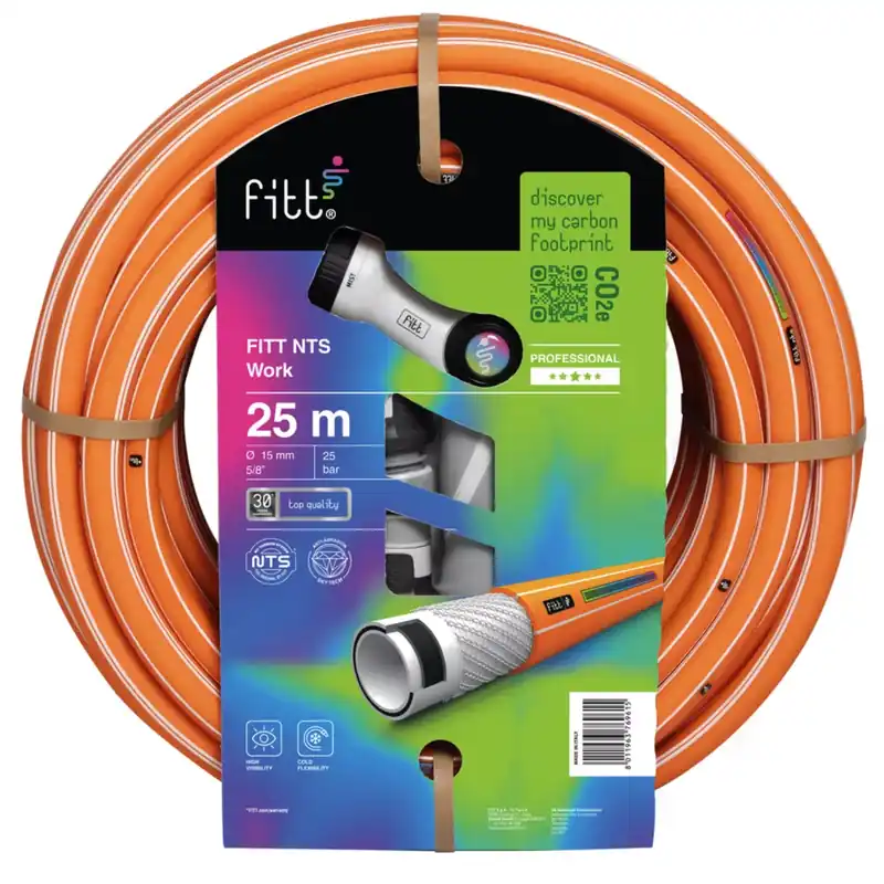 Rechtstreeks Van De Fabrikant Tubo passaggio acqua arancio intenso per l‘edilizia a 6 strati maglia NTS Work Fitt Ø 3/4" x 25 mt