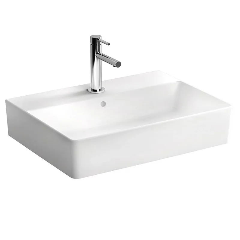 Lavabo bianco appoggio rettangolare troppopieno Nuo Geo VitrA Lavabo bianco appoggio rettangolare troppopieno Nuo Geo VitrA Echome Beperkt Aanbod