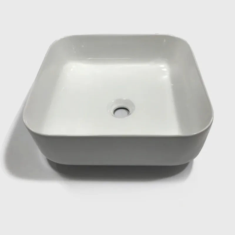 Lavabo bianco appoggio quadrato ceramica Liam Lavabo bianco appoggio quadrato ceramica Liam Echome Superprijs