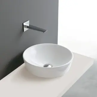 Betrouwbaar Lavabo bianco appoggio tondo ceramica Tecno Lavabo bianco appoggio tondo ceramica Tecno Echome