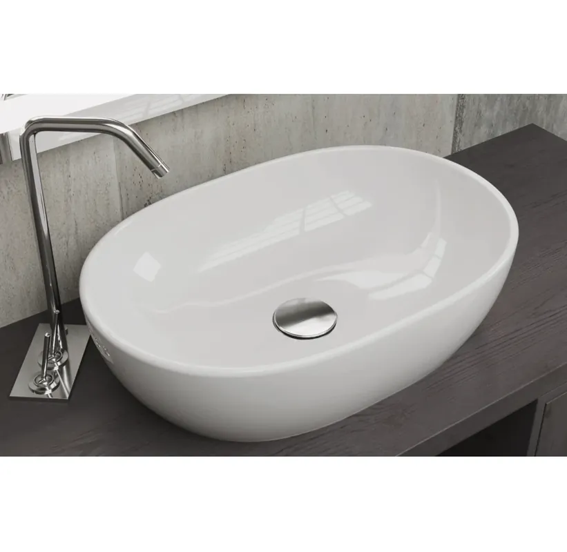 Gecertificeerd Lavabo bianco appoggio ovale ceramica Standard 012 Lavabo bianco appoggio ovale ceramica Standard 012 Echome