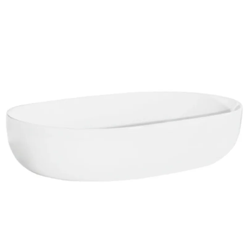 Betrouwbaar Lavabo bianco appoggio ovale ceramica Slim 031 Lavabo bianco appoggio ovale ceramica Slim 031 Echome