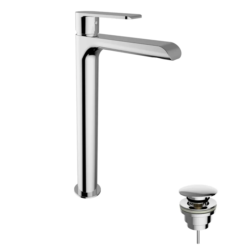 Miscelatore alto lavabo cromato con piletta XS Teorema Miscelatore alto lavabo cromato con piletta XS Teorema Echome Merkproduct