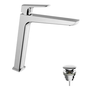 Miscelatore lavabo alto cromo con piletta Edge Teorema Miscelatore lavabo alto cromo con piletta Edge Teorema Echome Hoge Kwaliteit
