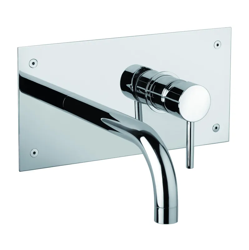 Miscelatore lavabo cromato da parete con piastra Cilindra Miscelatore lavabo cromato da parete con piastra Cilindra Echome Koop Vandaag