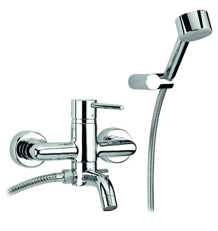 Miscelatore vasca monocomando cromato con doccetta Cilindra Miscelatore vasca monocomando cromato con doccetta Cilindra Echome Seizoensaanbieding