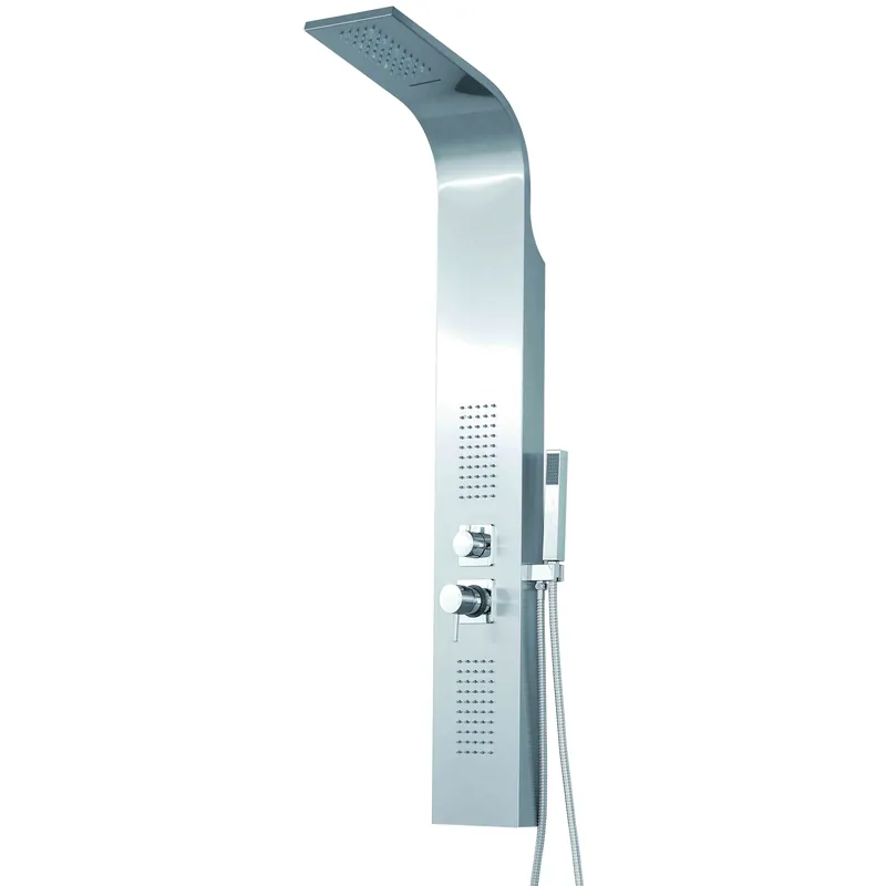 Korting Colonna Hydro attrezzata con effetto cascata in acciaio inox spazzolato Jungle Morini Colonna Hydro attrezzata con effetto cascata in acciaio inox spazzolato Jungle Morini Echome