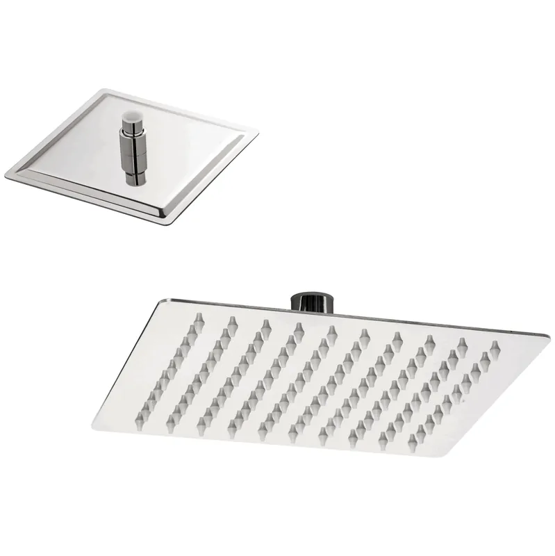 Soffione doccia cromato quadrato Top Line Aqualine Metaform 200x200 mm Alleen Vandaag