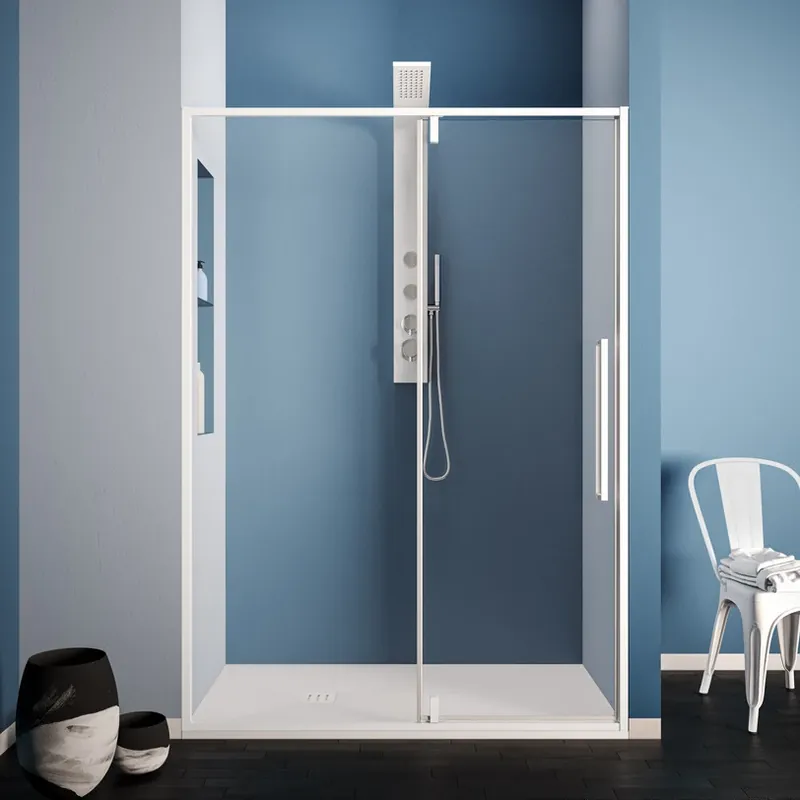 Beperkte Voorraad Porta battente box doccia bianco satinato Burano Porta battente box doccia bianco satinato Burano Echome