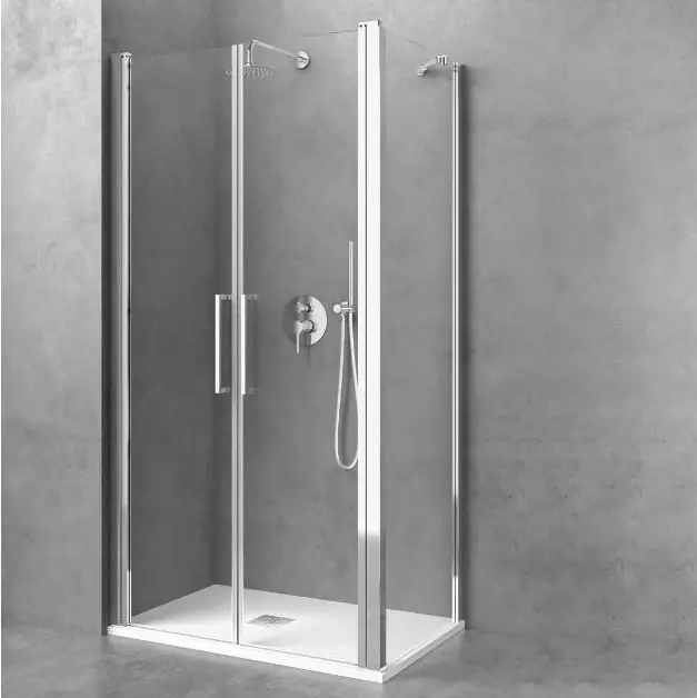 Parete fissa box doccia cristallo crepé Idea Rain Box Parete fissa box doccia cristallo crepé Idea Rain Box Echome Gereduceerde Prijs