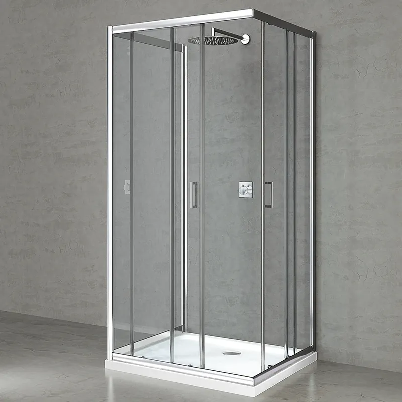 Shop Nu Lato box doccia angolare anta scorrevole Clackbox Facile Rain Box Lato box doccia angolare anta scorrevole Clackbox Facile Rain Box Echome