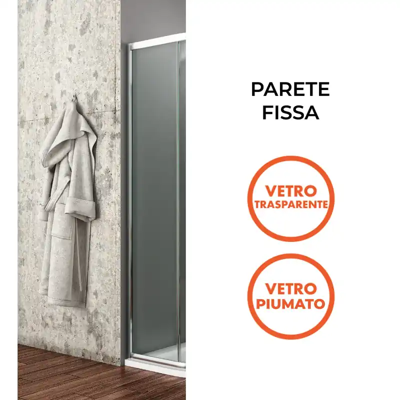 Parete fissa box doccia angolare anta scorrevole Gaeta, Rieti, Kokis Parete fissa box doccia angolare anta scorrevole Gaeta, Rieti, Kokis Echome Premium