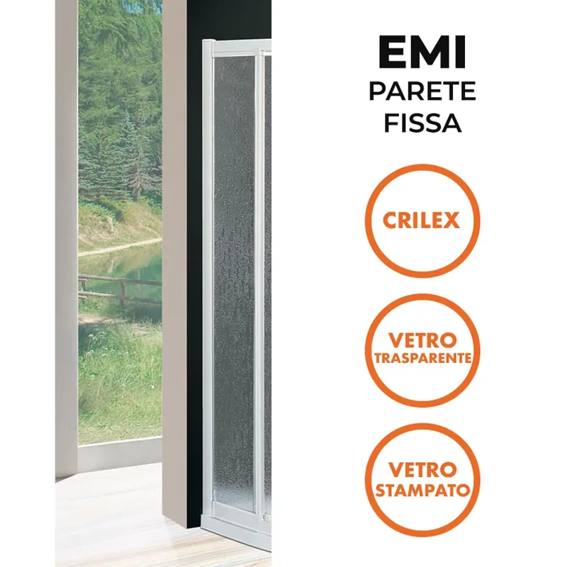 Aanbieding Parete fissa reversibile box doccia Jolly Emibox Parete fissa reversibile box doccia Jolly Emibox Echome