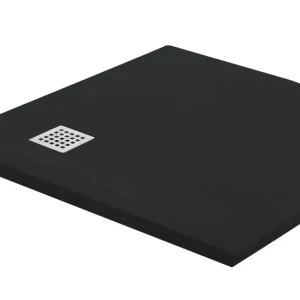 Koop Online Piatto doccia curvo antracite mineralmarmo Gaia 80x80 cm
