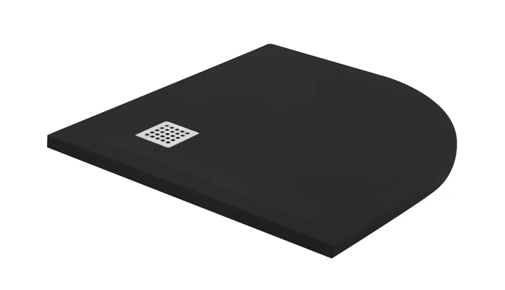 Koop Online Piatto doccia curvo antracite mineralmarmo Gaia 80x80 cm