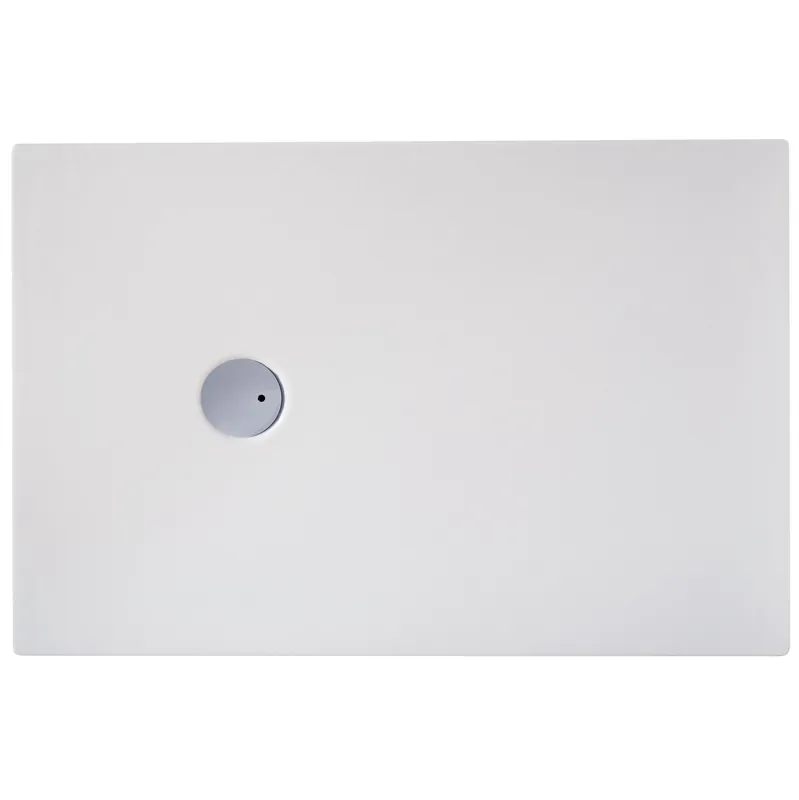 Piatto doccia bianco rettangolare acrilico Rocker Glass 100x120 cm Seizoensaanbieding