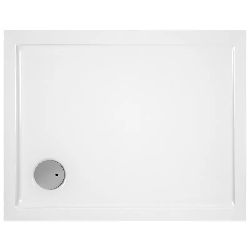 Uitverkoop Piatto doccia bianco lucido rettangolare acrilico Cinco Glass 100x120 cm