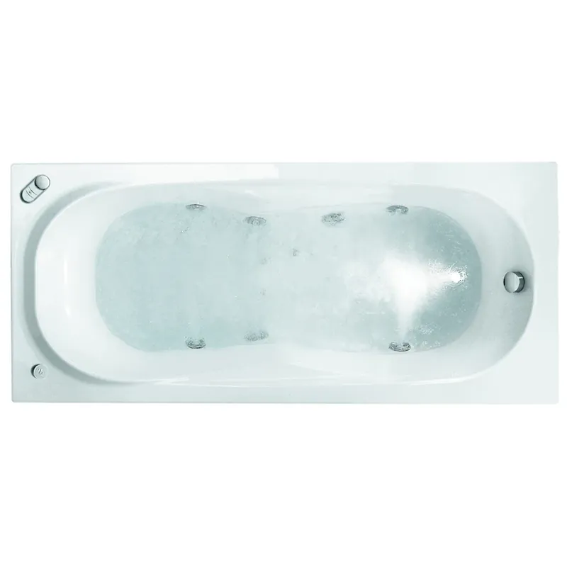 Idrovasca bagno pannello frontale laterale bianco Lis Glass 150x70 cm Voordeelprijs