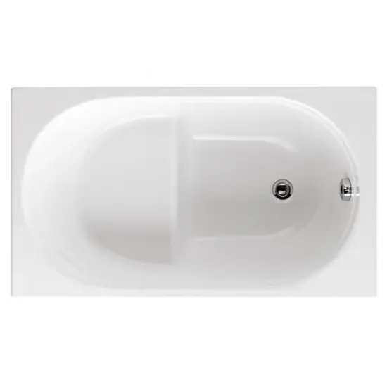 Vasca bagno rettangolare bianca Mini Astor Glass 105x70 cm Gereduceerde Prijs