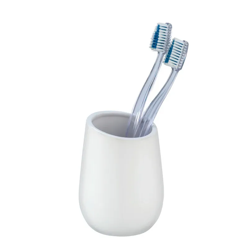 Beperkte Voorraad Porta bicchiere in ceramica bianco satinato Badi Wenko Porta bicchiere in ceramica bianco satinato Badi Wenko Echome