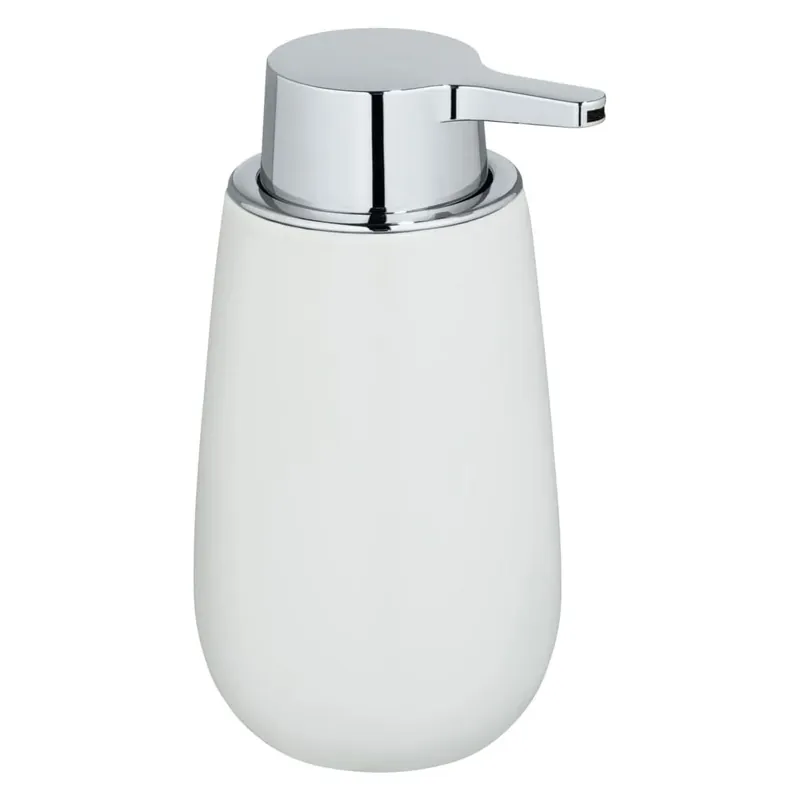 Dispenser sapone in ceramica bianco satinato Badi Wenko Dispenser sapone in ceramica bianco satinato Badi Wenko Echome Alleen Vandaag