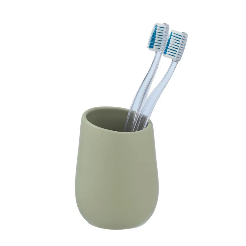 Porta bicchiere in ceramica verde pistacchio satinato Badi Wenko Porta bicchiere in ceramica verde pistacchio satinato Badi Wenko Echome Premium
