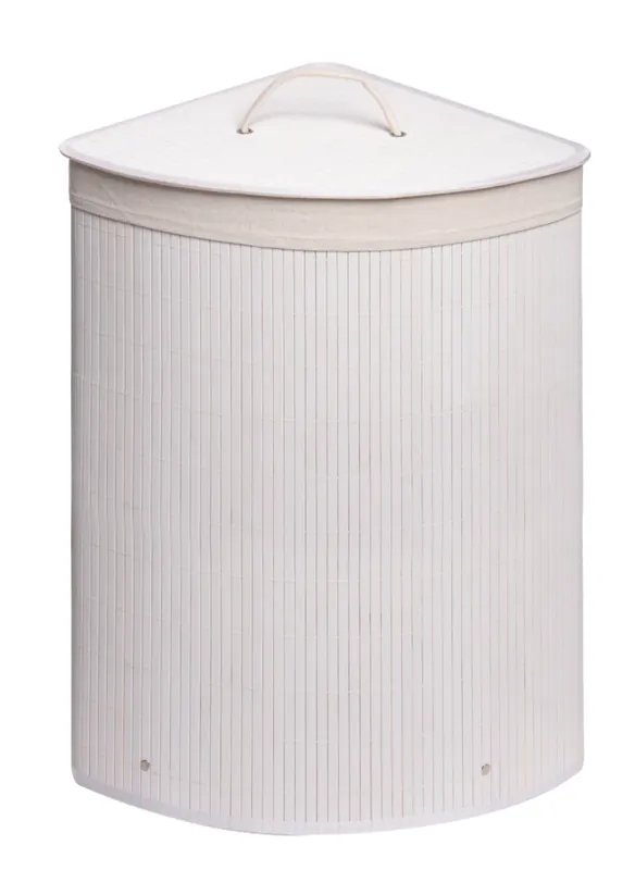 Flitsaanbieding Cesto porta biancheria in bambù con coperchio angolare Balu Metaform Cesto porta biancheria in bambù con coperchio angolare Balu Metaform Echome