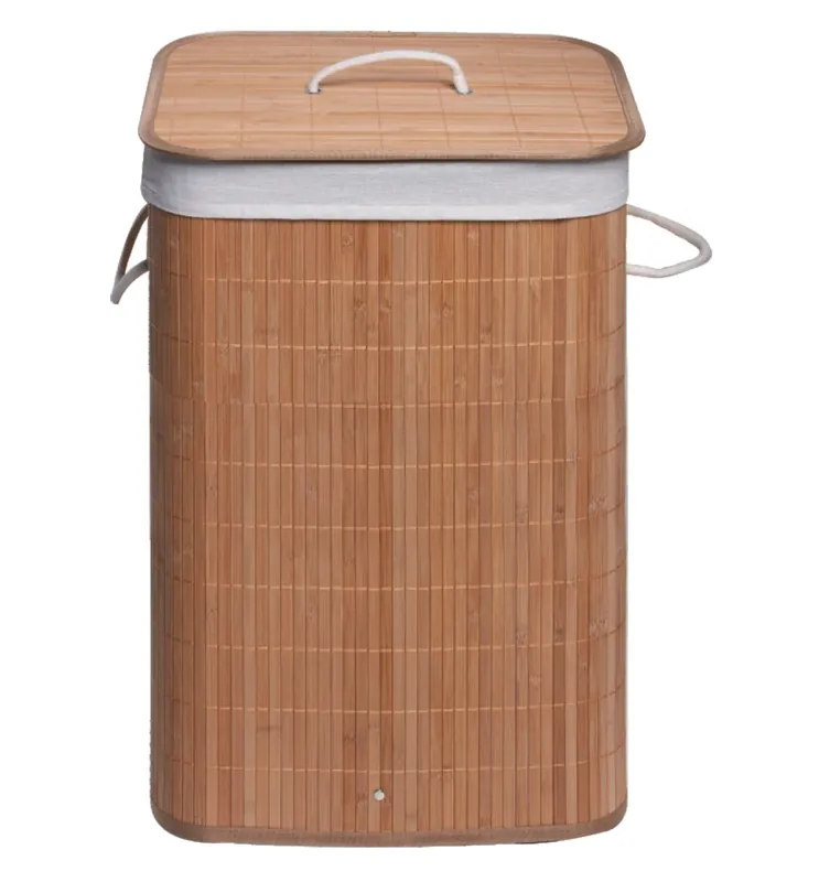 Cesto porta biancheria in bambù con coperchio rettangolare Balu Metaform Cesto porta biancheria in bambù con coperchio rettangolare Balu Metaform Echome Meest Verkocht