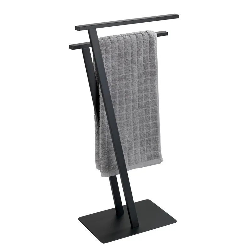 Piantana porta asciugamani con 2 bracci in acciaio nero Lirio Wenko Piantana porta asciugamani con 2 bracci in acciaio nero Lirio Wenko Echome Exclusieve Aanbieding