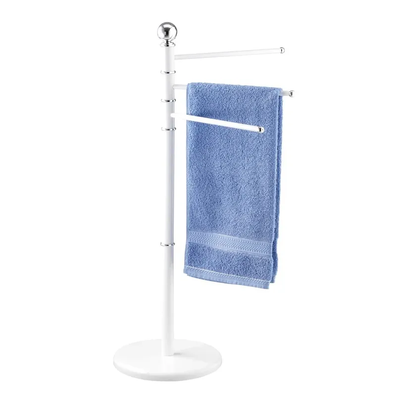 Seizoensaanbieding Piantana porta asciugamani con 3 bracci in acciaio bianco Exclusiv Wenko Piantana porta asciugamani con 3 bracci in acciaio bianco Exclusiv Wenko Echome