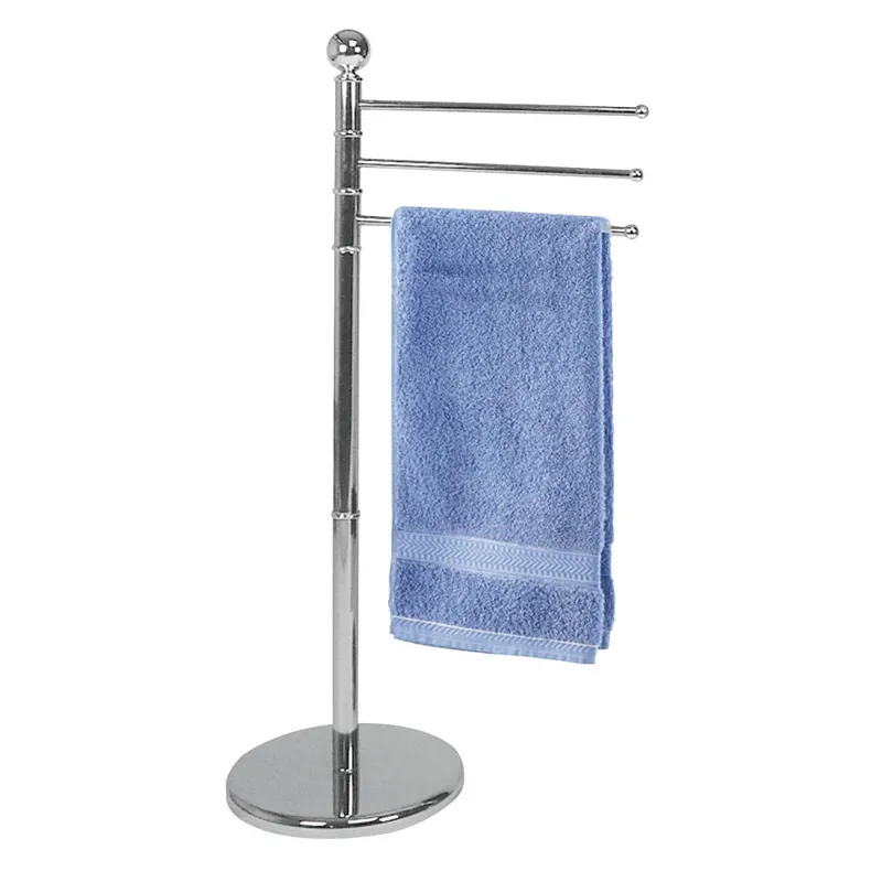 Piantana porta asciugamani con 3 bracci in acciaio cromato Exclusiv Wenko Piantana porta asciugamani con 3 bracci in acciaio cromato Exclusiv Wenko Echome Premium