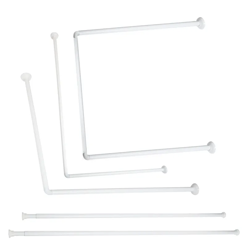 Hete Deal Tubo bastone per tenda doccia in alluminio bianco Metaform 125÷225 cm