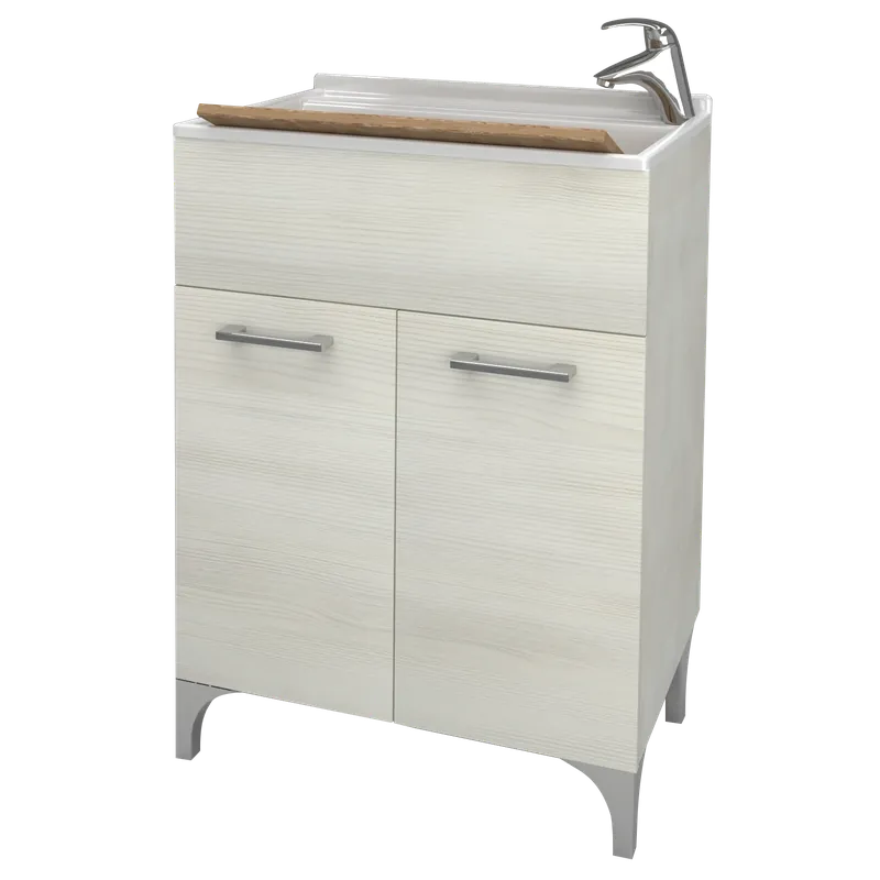 Gereduceerde Prijs Mobiletto lavatoio bianco 2 ante bagno Crea Savinidue 50x50 cm