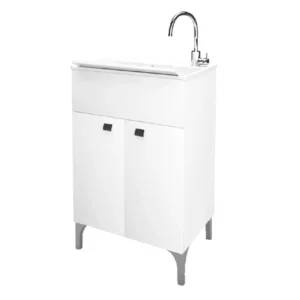 Beperkte Voorraad Mobiletto lavatoio bianco lucido 2 ante bagno Crea Savinidue 50x50 cm