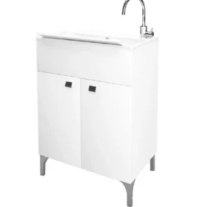 Gecertificeerd Mobiletto lavatoio bianco lucido 2 ante bagno Crea Savinidue 50x50 cm