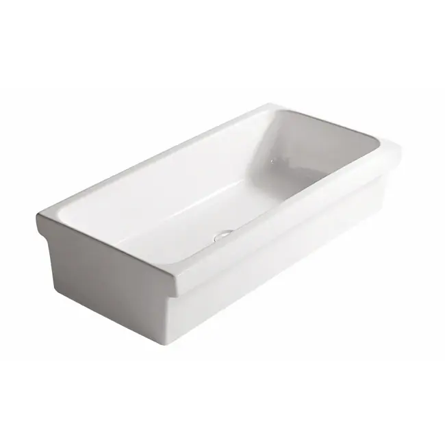 Lavabo canale bianco lucido ceramica Ninive Galassia 120x45 cm Aanbieding