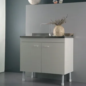 Aanbieding Mobile sotto lavello inox 2 ante cucina Lady Mobile sotto lavello inox 2 ante cucina Lady Echome