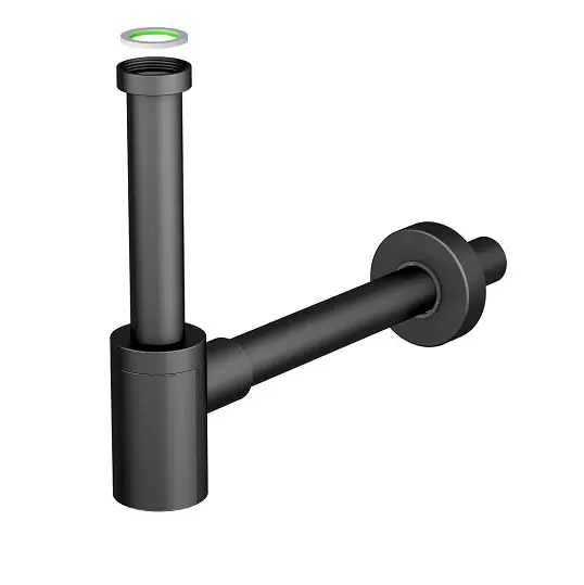 Merkproduct Sifone d‘arredo mini acciaio inox nero lavabo bagno Bonomini Sifone d‘arredo mini acciaio inox nero lavabo bagno Bonomini Echome