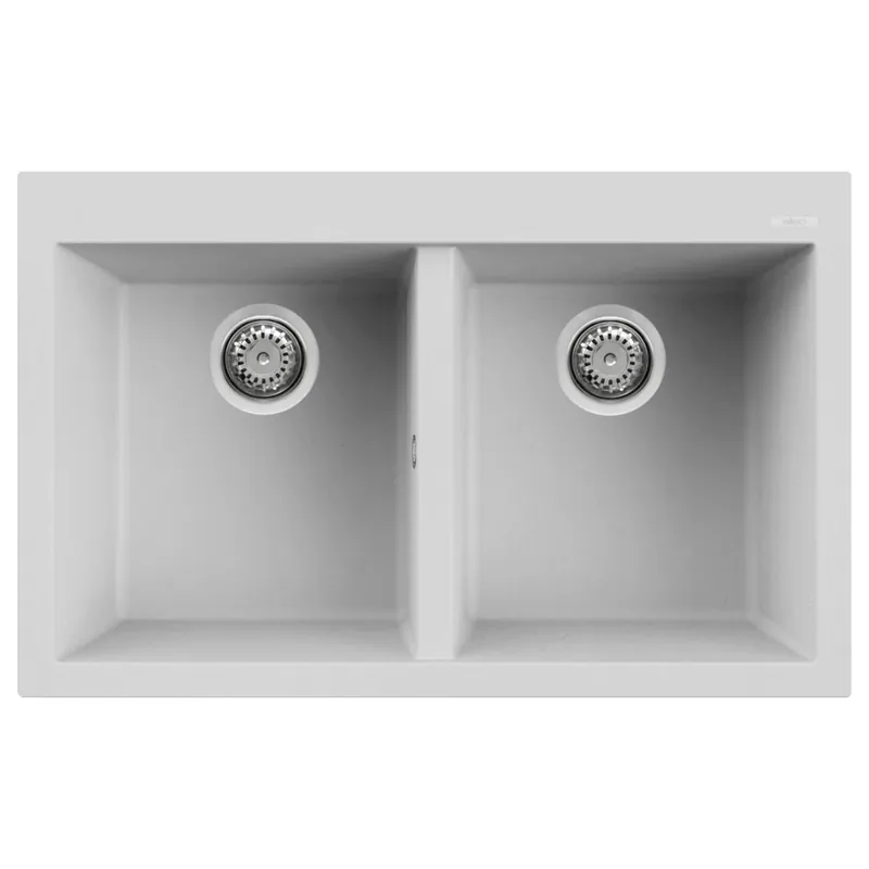 Lavello da incasso due vasche 79 cm Quadra 350 Elleci Lavello da incasso due vasche 79 cm Quadra 350 Elleci Echome Merkproduct