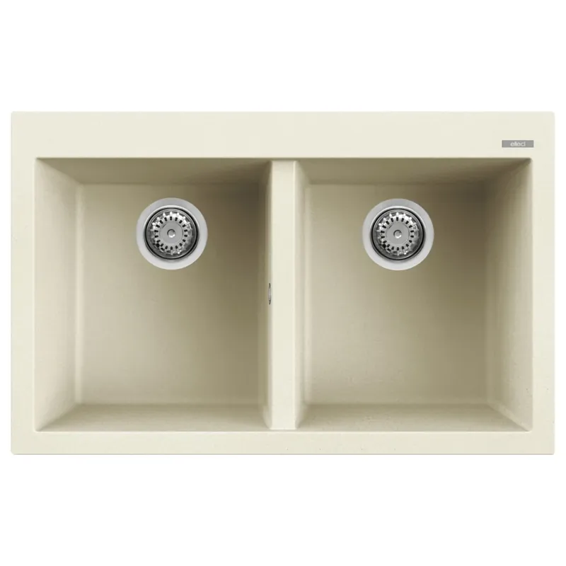 Lavello da incasso due vasche 79 cm Quadra 350 Elleci Lavello da incasso due vasche 79 cm Quadra 350 Elleci Echome Nieuw