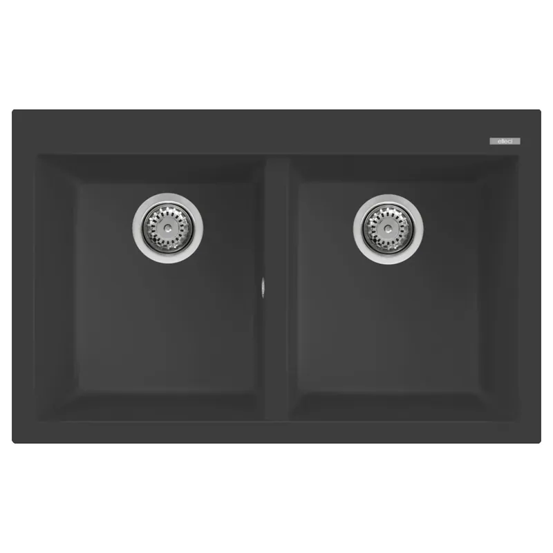 Hoge Kwaliteit Lavello da incasso due vasche 79 cm Quadra 350 Elleci Lavello da incasso due vasche 79 cm Quadra 350 Elleci Echome