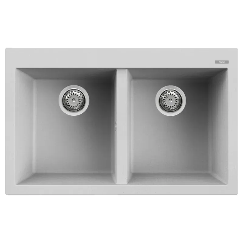 Lavello da incasso due vasche 79 cm Quadra 350 Elleci Lavello da incasso due vasche 79 cm Quadra 350 Elleci Echome Op = Op