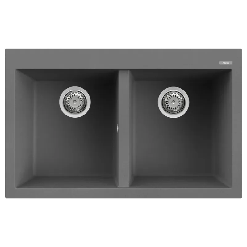 Lavello da incasso due vasche 79 cm Quadra 350 Elleci Lavello da incasso due vasche 79 cm Quadra 350 Elleci Echome Direct Beschikbaar