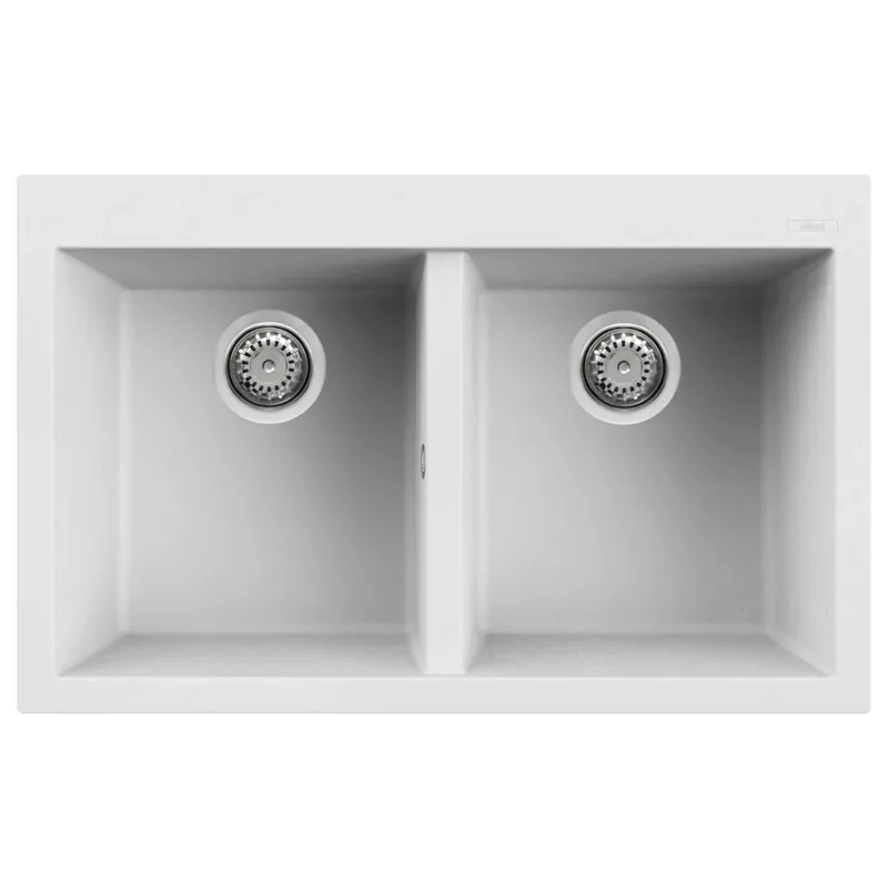 Lavello da incasso due vasche 79 cm Quadra 350 Elleci Lavello da incasso due vasche 79 cm Quadra 350 Elleci Echome Populair