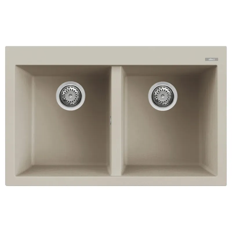 Lavello da incasso due vasche 79 cm Quadra 350 Elleci Lavello da incasso due vasche 79 cm Quadra 350 Elleci Echome Betrouwbaar