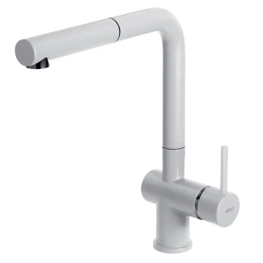 Miscelatore monocomando con canna girevole e doccetta estraibile Stream Plus Elleci Miscelatore monocomando con canna girevole e doccetta estraibile Stream Plus Elleci Echome Korting