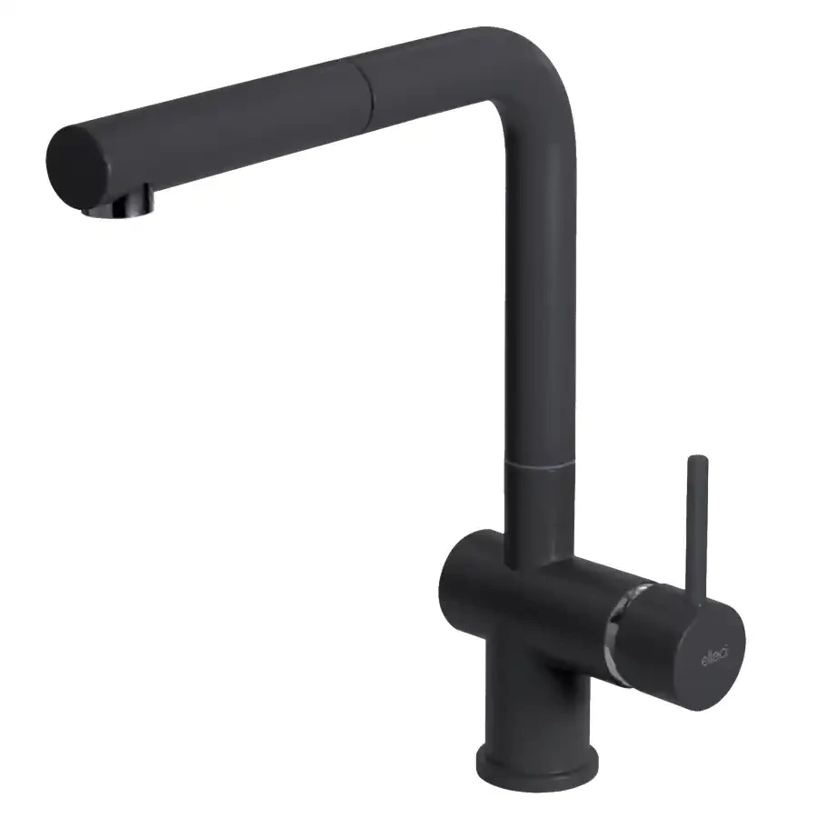 Miscelatore monocomando con canna girevole e doccetta estraibile Stream Plus Elleci Miscelatore monocomando con canna girevole e doccetta estraibile Stream Plus Elleci Echome Express Levering